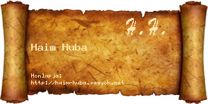 Haim Huba névjegykártya